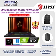 MSI Crosshair A16 HX D8WFKG-019 16'' QHD+ Gaming Laptop ( R9-8940HX, 16GB, 1TB SSD, RTX5060 8GB, W11