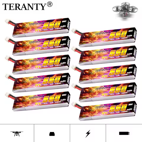 TERANTY 1S 3.8V 550mAh 80C/160C Lipo Battery With PH2.0 Plug for TINY8X Blade Inductrix FPV QX2 120S