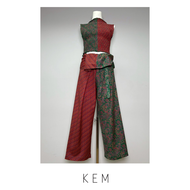 Kemissara Leisure pants 2 tone - Red/Green