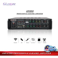 AMPAUDIO PROFESSIONAL KARAOKE AMPLIFIER AV22122 BLUETOOTH STEREO AMPLIFIER WIRELESS AUDIO HOME KARAO