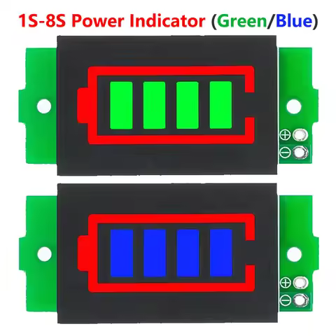 1S-4S-8S Single 3.7V Lithium Battery Capacity Indicator Module 4.2V Blue Display Electric Vehicle Ba