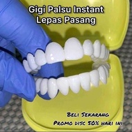 GIGI INSTAN GIGI PALSU TAHAN LAMA 1 PASANG ATAS DAN BAWAH GIGI PALSU ANTI KARAT GIGI PALSU SEPASANG SNAP ON SMILE