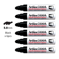 Artline 5100A / 5109A Whiteboard Marker Box Set (6pcs) – Big Nib 5.0mm / 10.0mm | 4 Colours | Refill
