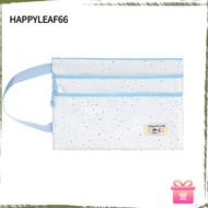 HAPPYLEAF File Bag, A4/A5 Three Layers Handbag, Multi-functional Large Capacity Polka Dot Design Exa