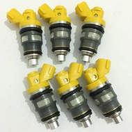 6x Flow matched E85 650cc yellow high performance Fuel injectors for Toyota Supra 1JZ-GTE 2JZ-GTE 10