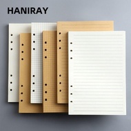 HANIRAY 80Sheets Notebook Refill Paper, A5/A6/A7 Kraft Paper Loose Leaf Paper, Durable Horizontal Li