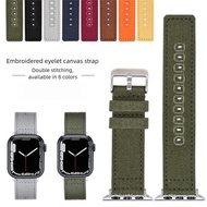 Thick Embroidered Canvas Watch Strap 38/40/41/42/44/45/49mm Sport Replacement Band Compatible with U
