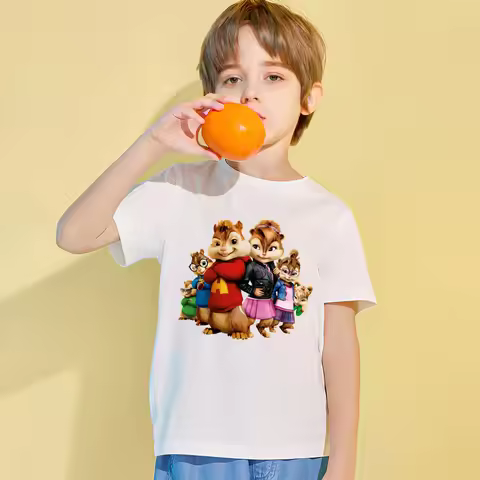 Cute Alvin and The Chipmunks Print Kids T-Shirts Kid TShirt Women Tee Boys Top Adults Children Paren