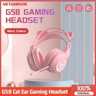 Cat Ear G58 Gaming Headphone LED Gaming Noise Cancelling 3.5mm Wired Headset With Microphone Cute