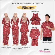NEW MAROON 1082 - Baju Kurung Moden Mini Riau Kedah Pahang Family Sedondon