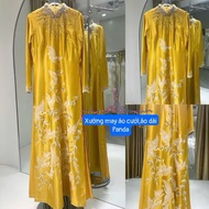 WOMEN'S Ao Dai, MIDDLE-AGED Ao Dai, Mother's Ao Dai, YELLOW SMOOTH SILK DRESS WITH HIGH QUALITY ATTA