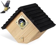 NATUREYLWL Bird House for Outside, Outdoor Bird Houses for Bluebirds, Finches & Cardinals - Natural 