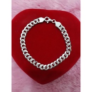 GELANG RANTAI PERAK 925 LAPIS EMAS PUTIH / PERHIASAN SILVER / GELANG WANITA DAN PRIA / PERAK ASLI