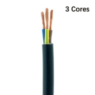 【High-quality】 2 Meters Black Cover Rvv Copper Core Standard Cable Electrical Wires 2 Core 3 Core 1m