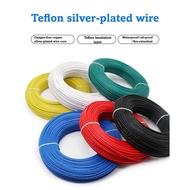Teflon high-temperature silver plated wire 30 28awg 0.2 0.5 square headphone audio wire Teflon silve