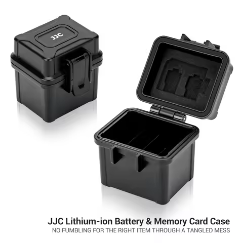 JJC Camera Battery and Memory Card Storage Box For Olympus LI-92B LI-90B Fujifilm NP-50 Ricoh DB-110