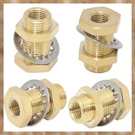 [K U Y G] 4 Pcs 1/4 Bulkhead Brass Pipe Fitting Anchor Coupling Bulkhead Tank Fitting 1/4" Bulkhead 