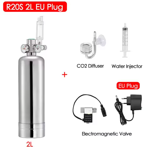 1L 2L CO2 Kit for Aquarium Stainless Steel CO2 Cylinder Generator System Carbon Dioxide Reactor Kit