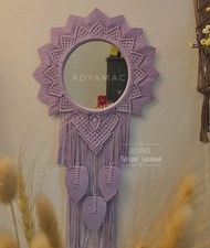 macrame cermin plus cermin/ mirror macrame CASANDRA/PEMBUNGKUS CERMIN/MACRAME CERMIN/HIASAN DINDING
