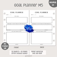 Planner Book Refill Paper Binder Goal Plan Simple Minimalist M5