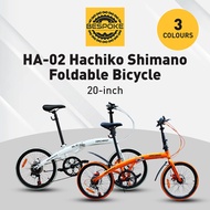 HA-02 Hachiko Shimano 20-inch Foldable Carbon Steel Bicycle | Official SG Hachiko Distributor