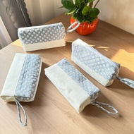 Handmade pencil case made from canvas / Thick multi-purpose large rectangular pen bag that can hold 