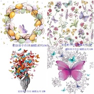 Decoupage German Napkins (33X33CM~2 Sheets)/Butterfly Series 136~139~1/2 Picture~1/4 Picture