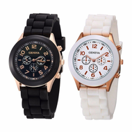 Geneva Watches Fashion Jelly Silicone Men Women's Quartz Wrist Watch Fashion Rubber Analog Female Casual Unisex Watches