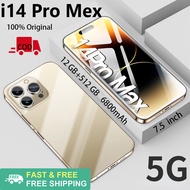 Phone I14 Pro Max Original Smartphone 5G Hand phone 7.3 inch HD Handphone RAM 16GB ROM 512GB 5800mAh Face ID Dual SIM Call phone Video Telefon Standby Cheap Gaming Phone