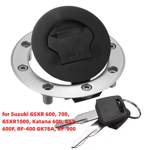 Motorcycle Locking Fuel Tank Cap Cover with 2 Keys for Suzuki GSXR 600 700 GSXR1000, Katana 600, GSX