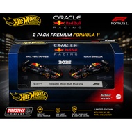 Hot Wheels Premium 2 Pack Formula1 F1 2025 Oracle Red Bull Racing Max Vertappen Vs YUKI Tsunoda Raci