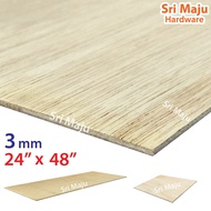 MAJU (2ft x 4ft) 3mm Plywood Timber Panel Wood Board Sheet Ply Wood Papan Kayu Perabot