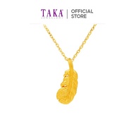 IH0 TAKA Jewellery 999 Pure Gold Mini Feather Pendant