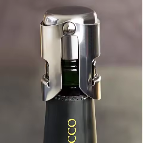 Stainless Steel Champagne Bottle Stopper Vacuum Sealed Sparkling Champagne Wine Bottle Saver Stopper