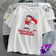 kaos anak dirgahayu Indonesia baju 17san animasi 17 agustusan