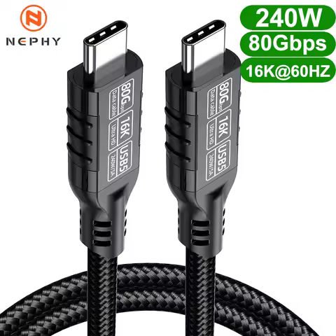 16K 240W Ultra Fast charge USB 5.0 Type C To C Cable For Macbook Phone Laptop Thunderbolt 5 4 TV USB