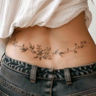 1 Piece Of PVC Body Art Fake Tattoo European And American Fashion Halloween Waist And Abdomen Flower