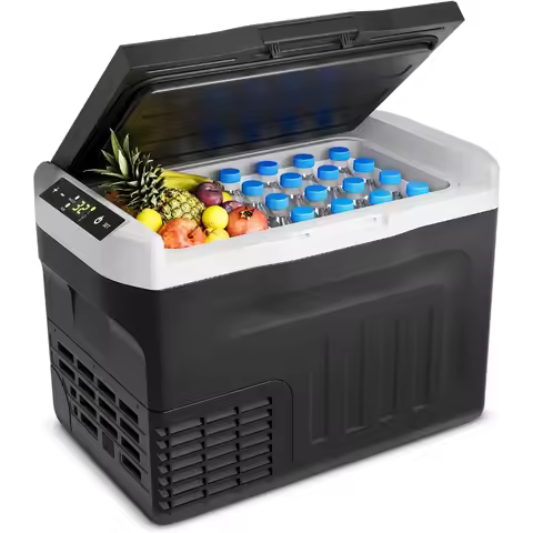 12V Refrigerator 32QT 30L Electric Cooler 12/24V DC110-240V AC Fast Cooling Portable Freezer for Cam