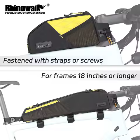 Rhinowalk 1.2L/2.1L Bike Front Top Tube Bag Water-Resistant For Gravel Bike Luggage Bikepacking Cycl