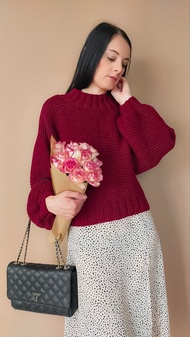 短款毛衣上衣 針織短毛衣 高領毛衣 厚毛衣 女