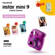 Fujifilm Instax ^ Mini 9 Clear Purple ♥ Limited Edition with Lens ♥ Free Film (no box) &amp; Mini PowerBank