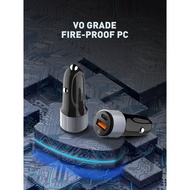 🚗【LDNIO Official】510Q Dual‑Port Fast Car Charger (C510Q) + USB‑A to USB‑C Cable – 36 W Compact Desig