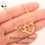 Infinity Heart Necklace Gold Eternal Love Sweet And Gentle Suitable For Every Look. Luxury Design Ea