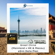 【eSIM】China Hong Kong Macau eSim 5G (Daily 1GB - 3GB) GOGO ROAMING Travel eSIM