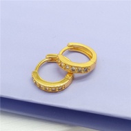 [FAST SHIPPING] Subang Emas 916 Women Gold Zircon Gold Earrings Wing Sing Gold 916