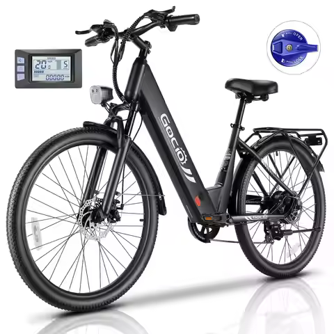 26" Electric Bike for Adults, 500W Motor, Removable 48V Battery, 20MPH, Up to 60 Miles, Commuter Ebi
