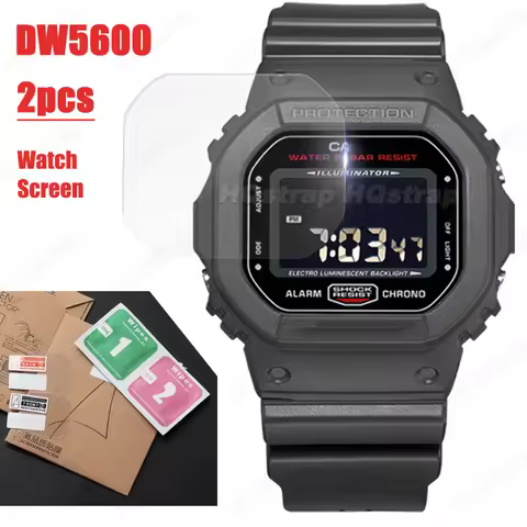2pcs Watch Screen Protectors for Casio DW5600 Sport Watch Clear Anti-Scratch Soft Film Watches Acces
