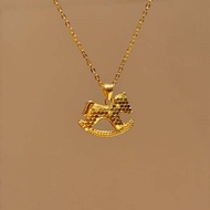 Crushed Ice Pony Titanium Steel Necklace Women Light Luxury Exquisite High-End Pendant Benming Year 