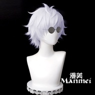 Manmei Spell Fighting Gojo Satoru Cos Prop Cermin Mata Hitam Bingkai Bulat Cermin Mata Retro 5t5