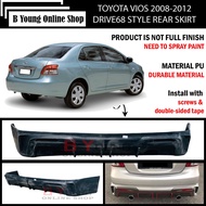 TOYOTA VIOS NCP93 SECOND GENERATION 2007-2013 DRIVE 68 STYLE REAR SKIRT (D68) THAILAND DESIGE (PU)SK